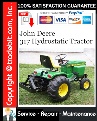 Thumbnail John Deere 317 Hydrostatic Tractor Service Repair Manual Download ★