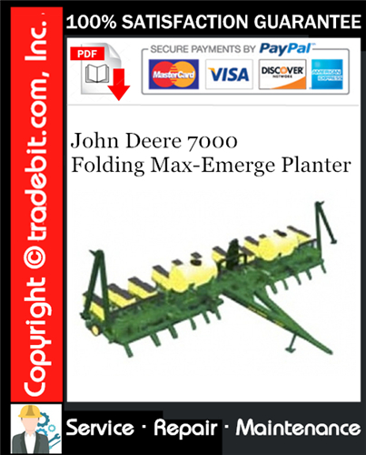 Thumbnail John Deere 7000 Folding Max-Emerge Planter Service Repair Manual Download ★
