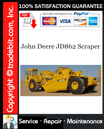 Thumbnail John Deere JD862 Scraper Service Repair Manual Download ★