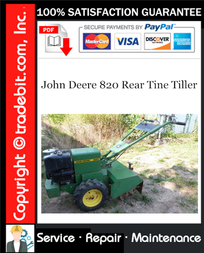 Thumbnail John Deere 820 Rear Tine Tiller Service Repair Manual Download ★