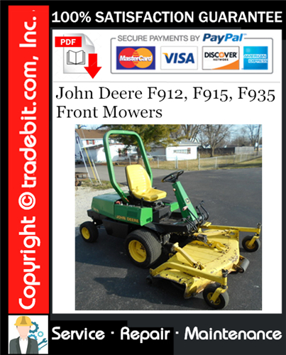 Thumbnail John Deere F912, F915, F935 Front Mowers Service Repair Manual Download ★