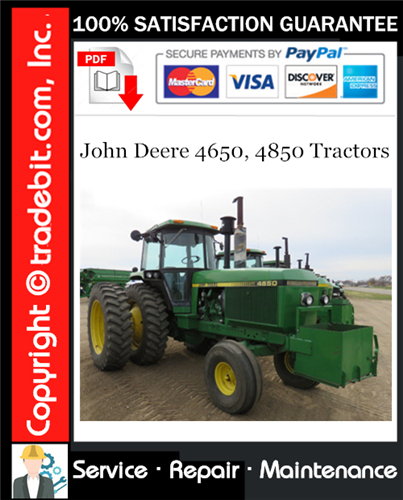 Thumbnail John Deere 4650, 4850 Tractors Repair Technical Manual Download ★