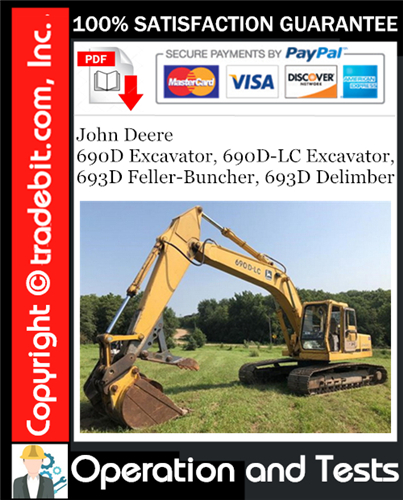 Thumbnail John Deere 690D Excavator, 690D-LC Excavator, 693D Feller-Buncher, 693D Delimber Operation and Test Technical Manual Download ★