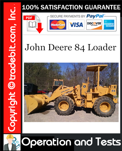 Thumbnail John Deere 84 Loader Operation and Test Technical Manual Download ★