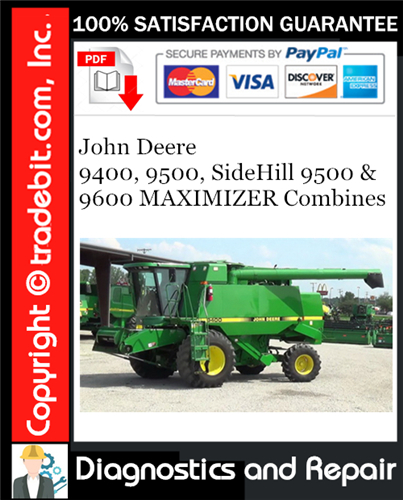 Thumbnail John Deere 9400, 9500, SideHill 9500 & 9600 MAXIMIZER Combines Diagnostics and Repair Technical Manual Download ★
