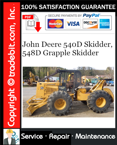 Thumbnail John Deere 540D Skidder, 548D Grapple Skidder Repair Technical Manual Download ★