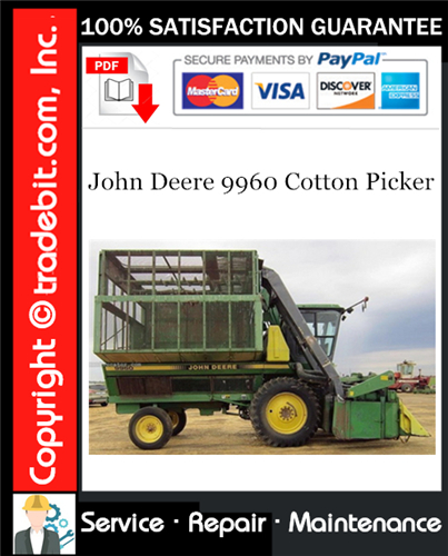 Thumbnail John Deere 9960 Cotton Picker Repair Technical Manual Download ★