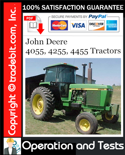 Thumbnail John Deere 4055, 4255, 4455 Tractors Operation & Tests Technical Manual Download ★