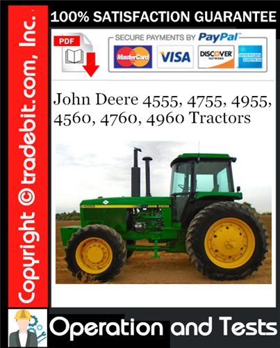 Thumbnail John Deere 4555, 4755, 4955, 4560, 4760, 4960 Tractors Operation and Test Technical Manual Download ★
