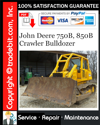 Thumbnail John Deere 750B, 850B Crawler Bulldozer Repair Technical Manual Download ★