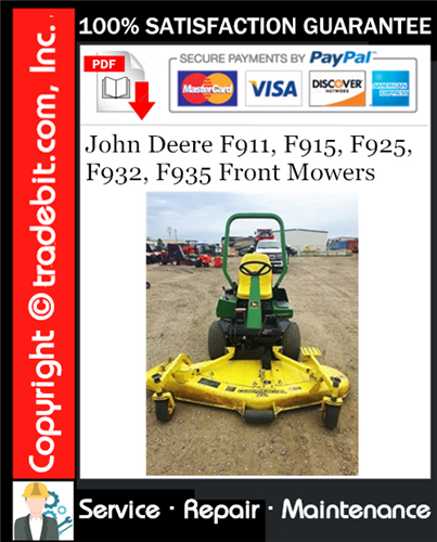Thumbnail John Deere F911, F915, F925, F932, F935 Front Mowers Service Repair Manual Download ★ Thumbnail John Deere F911, F915, F925, F932, F935 Front Mowers Service Repair Manual Download ★