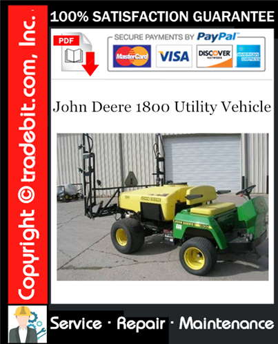 Thumbnail John Deere 1800 Utility Vehicle Service Repair Manual Download ★