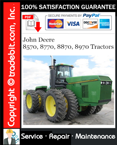 Thumbnail John Deere 8570, 8770, 8870, 8970 Tractors Repair Technical Manual Download ★