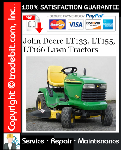 Thumbnail John Deere LT133, LT155, LT166 Lawn Tractors Service Repair Manual Download ★ Thumbnail John Deere LT133, LT155, LT166 Lawn Tractors Service Repair Manual Download ★