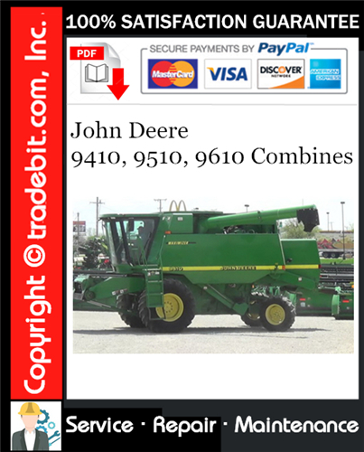 Thumbnail John Deere 9410, 9510, 9610 Combines Repair Technical Manual Download ★