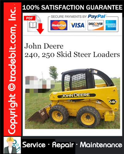 Thumbnail John Deere 240, 250 Skid Steer Loaders Service Repair Manual Download ★