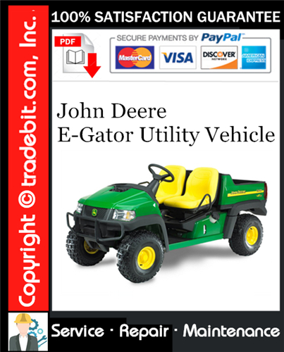 Thumbnail John Deere E-Gator Utility Vehicle Service Repair Manual Download ★