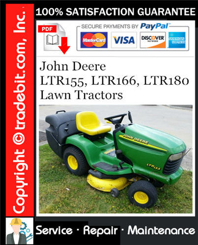 Thumbnail John Deere LTR155, LTR166, LTR180 Lawn Tractors Service Repair Manual Download ★