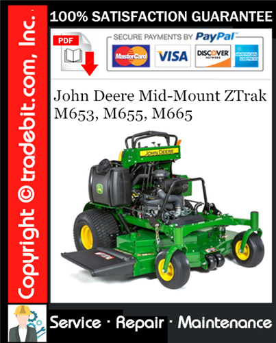 Thumbnail John Deere Mid-Mount ZTrak M653, M655, M665 Service Repair Manual Download ★