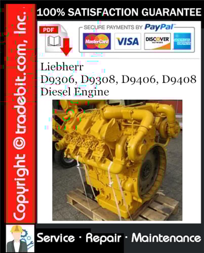 Thumbnail Liebherr D9306, D9308, D9406, D9408 Diesel Engine Technical Manual Download ★