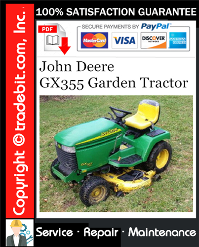 Thumbnail John Deere GX355 Garden Tractor Service Repair Manual Download ★