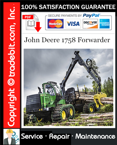 Thumbnail John Deere 1758 Forwarder Service Repair Manual Download ★