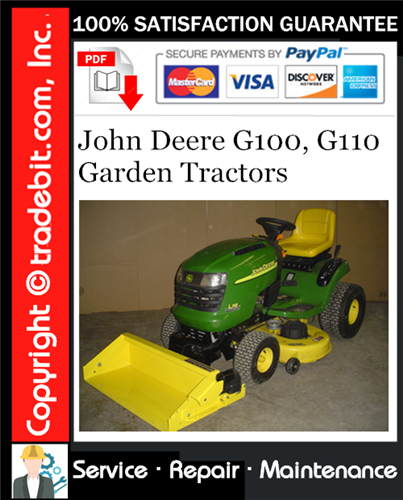 Thumbnail John Deere G100, G110 Garden Tractors Service Repair Manual Download ★