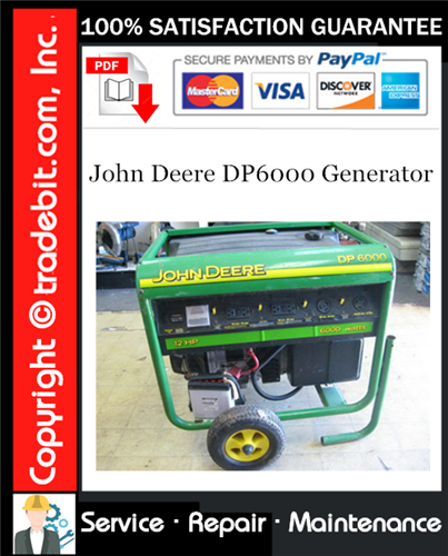Thumbnail John Deere DP6000 Generator Service Repair Manual Download ★
