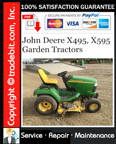Thumbnail John Deere X495, X595 Garden Tractors Service Repair Manual Download ★