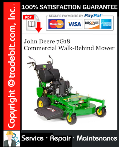 Thumbnail John Deere 7G18 Commercial Walk-Behind Mower Service Repair Manual Download ★