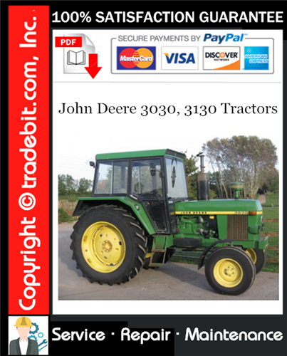 Thumbnail John Deere 3030, 3130 Tractors Service Repair Manual Download ★
