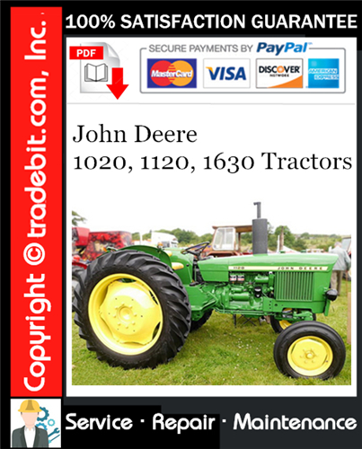 Thumbnail John Deere 1020, 1120, 1630 Tractors Service Repair Manual Download ★