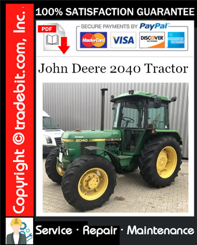 Thumbnail John Deere 2040 Tractor Service Repair Manual Download ★