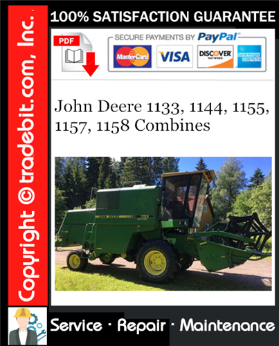 Thumbnail John Deere 1133, 1144, 1155, 1157, 1158 Combines Service Repair Manual Download ★ Thumbnail John Deere 1133, 1144, 1155, 1157, 1158 Combines Service Repair Manual Download ★