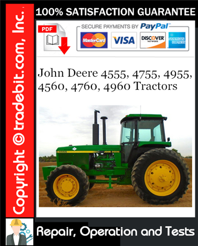 Thumbnail John Deere 4555, 4755, 4955, 4560, 4760, 4960 Tractors Repair, Operation and Tests Technical Manual Download ★ Thumbnail John Deere 4555, 4755, 4955, 4560, 4760, 4960 Tractors Repair, Operation and Tests Technical Manual Download ★