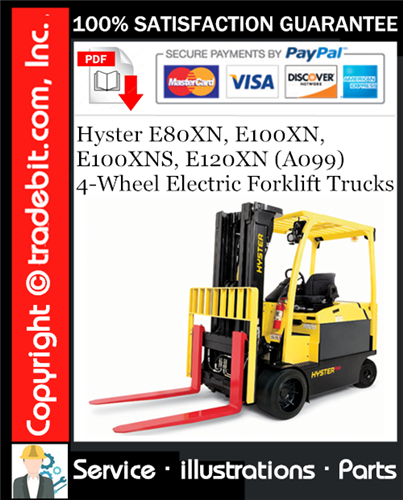 Thumbnail Hyster E80XN, E100XN, E100XNS, E120XN (A099) 4-Wheel Electric Forklift Trucks Parts Manual Download ★ Thumbnail Hyster E80XN, E100XN, E100XNS, E120XN (A099) 4-Wheel Electric Forklift Trucks Parts Manual Download ★