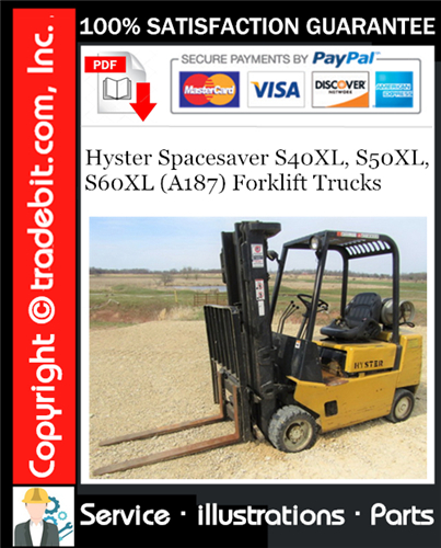 Thumbnail Hyster Spacesaver S40XL, S50XL, S60XL (A187) Forklift Trucks Parts Manual Download ★ Thumbnail Hyster Spacesaver S40XL, S50XL, S60XL (A187) Forklift Trucks Parts Manual Download ★