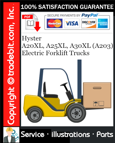 Thumbnail Hyster A20XL, A25XL, A30XL (A203) Electric Forklift Trucks Parts Manual Download ★ Thumbnail Hyster A20XL, A25XL, A30XL (A203) Electric Forklift Trucks Parts Manual Download ★
