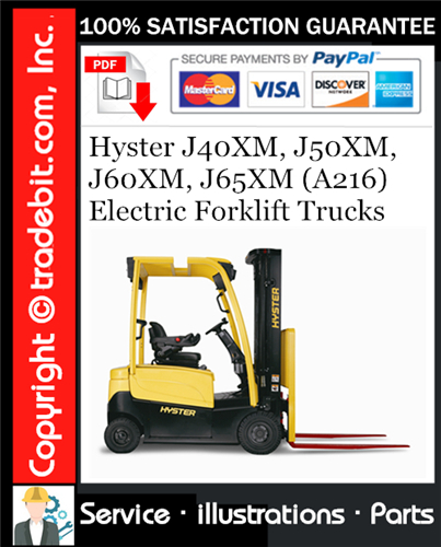 Thumbnail Hyster J40XM, J50XM, J60XM, J65XM (A216) Electric Forklift Trucks Parts Manual Download ★ Thumbnail Hyster J40XM, J50XM, J60XM, J65XM (A216) Electric Forklift Trucks Parts Manual Download ★