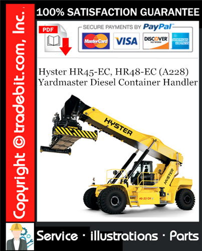 Thumbnail Hyster HR45-EC, HR48-EC (A228) Yardmaster Diesel Container Handler Parts Manual Download ★ Thumbnail Hyster HR45-EC, HR48-EC (A228) Yardmaster Diesel Container Handler Parts Manual Download ★