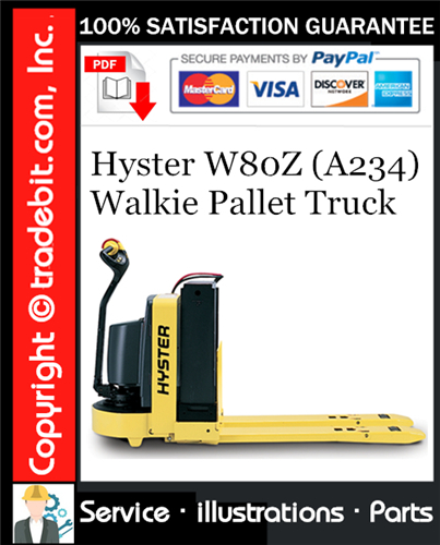 Thumbnail Hyster W80Z (A234) Walkie Pallet Truck Parts Manual Download ★ Thumbnail Hyster W80Z (A234) Walkie Pallet Truck Parts Manual Download ★