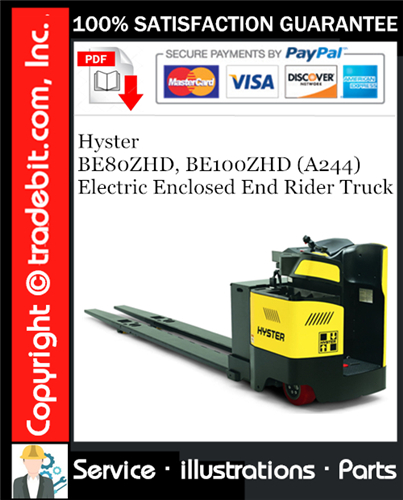 Thumbnail Hyster BE80ZHD, BE100ZHD (A244) Electric Enclosed End Rider Truck Parts Manual Download ★ Thumbnail Hyster BE80ZHD, BE100ZHD (A244) Electric Enclosed End Rider Truck Parts Manual Download ★