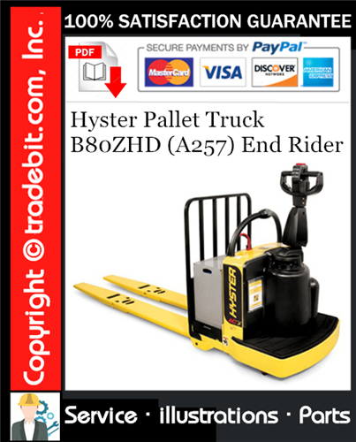 Thumbnail Hyster Pallet Truck B80ZHD (A257) End Rider Parts Manual Download ★