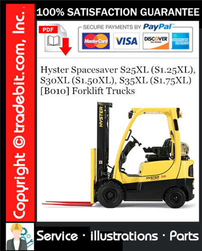 Thumbnail Hyster Spacesaver S25XL (S1.25XL), S30XL (S1.50XL), S35XL (S1.75XL) [B010] Forklift Trucks Parts Manual Download ★