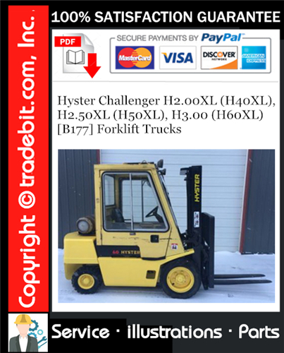 Thumbnail Hyster Challenger H2.00XL (H40XL), H2.50XL (H50XL), H3.00 (H60XL) [B177] Forklift Trucks Parts Manual Download ★