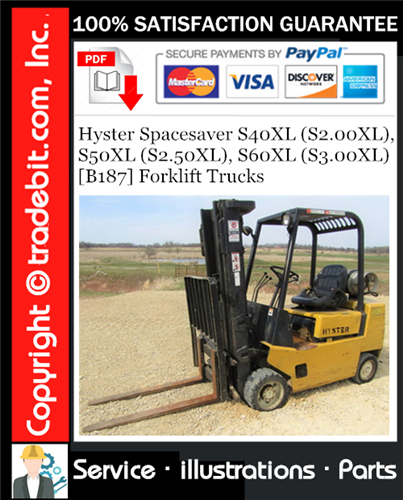 Thumbnail Hyster Spacesaver S40XL (S2.00XL), S50XL (S2.50XL), S60XL (S3.00XL) [B187] Forklift Trucks Parts Manual Download ★
