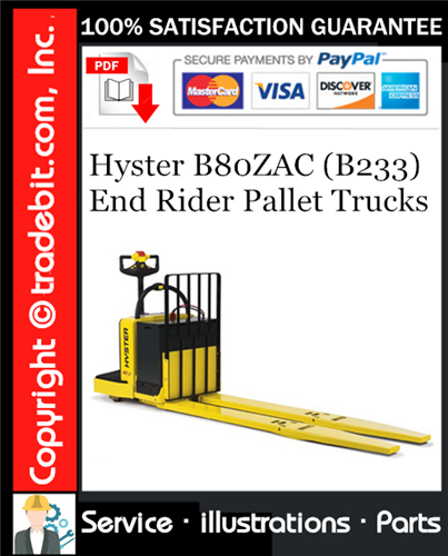 Hyster B80ZAC (B233) End Rider Pallet Trucks Parts Manual Download ★