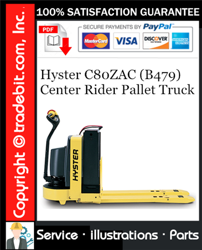 Hyster C80ZAC (B479) Center Rider Pallet Truck Parts Manual Download ★