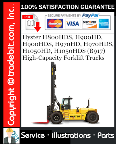 Thumbnail Hyster H800HDS, H900HD, H900HDS, H970HD, H970HDS, H1050HD, H1050HDS (B917) High-Capacity Forklift Trucks Parts Manual Download ★