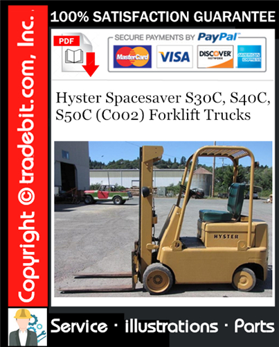 Hyster Spacesaver S30C, S40C, S50C (C002) Forklift Trucks Parts Manual Download ★